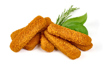 Fish fingers, isolated on white background.