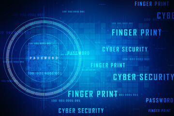 Fototapeta na wymiar Fingerprint Scanning Technology Concept 2d Illustration