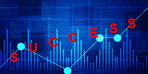 2d rendering Stock market online business concept. business Graph 