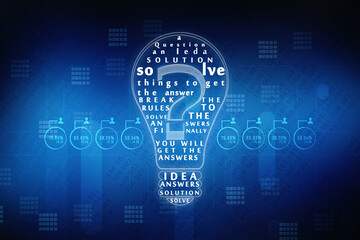 

2d illustration bulb future technology, innovation background, creative idea concept 
