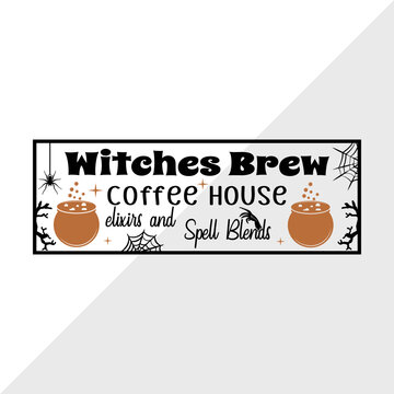 Witches Brew Kitchen Sign Halloween Sign Witches Brew Sign