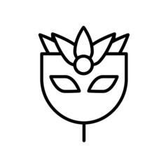 Carnival mask icon vector. anonymous illustration sign. logo isolated on white background.