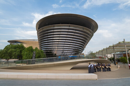 Dubai, United Arab Emirates - October 3, 2020: The Mobility Pavilion at the Dubai EXPO 2020 in the United Arab Emirates