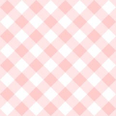 Seamless pink and white background - checkered vector pattern or grid texture for web design, desktop wallpaper or culinary blog website