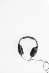 headphones isolated on a white background. headphones on a white background. black headphones on a white background.