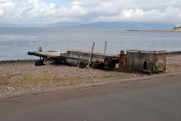 Wheeled Wooden Landing Stages on Shingle Beach