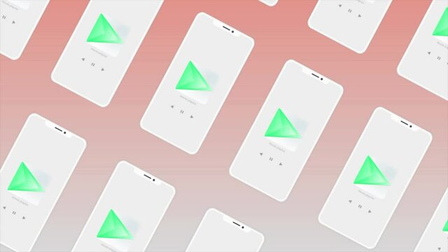 Abstract process of a new smartphone application development. Motion. Concept of design and digital technologies.
