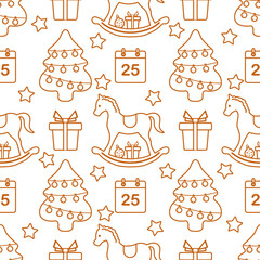 Vector pattern Merry Christmas New Year Holiday