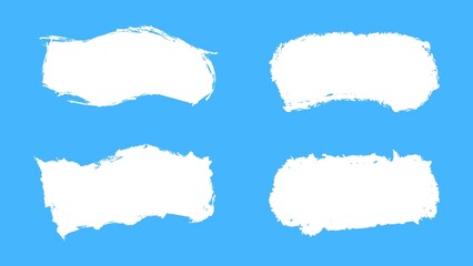 Set Of Abstract White Minimal Paintbrush Texture Frame Template