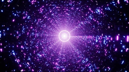 Fototapeta premium Glittering Neon Light Future Technology Style Tunnel