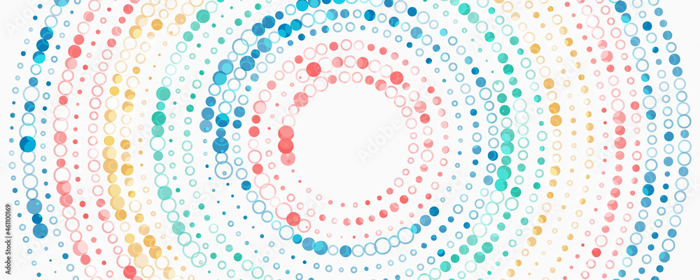 Fototapete Big data visualization. Information analytics concept. Abstract stream information with circles array and binary code. Filtering machine algorithms. Sorting data. Vector technology background.