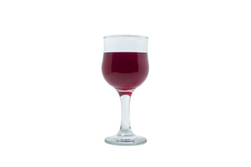 Glass of red wine on a white background. Wine alcoholic drink.