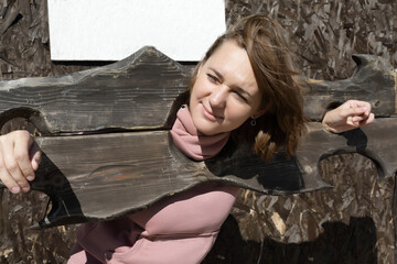 Woman in pillory