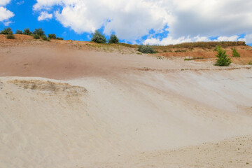 View of the white sand hills