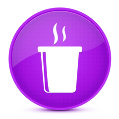 Fast food hot drink aesthetic glossy purple round button abstract