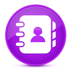 Contact book aesthetic glossy purple round button abstract