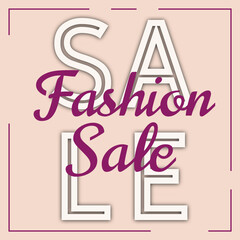 Fashion Sale banner. Sale offer price sign. Discount text. Vector