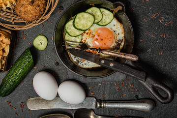 Still life food- delicious fried eggs