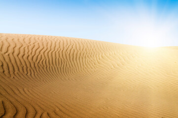 Sand dunes on the beach in Maspalomas.