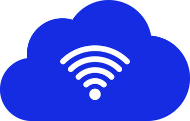 Cloud Wifi Signal Isolated Vector icon which can easily modify or edit

