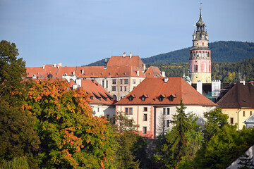 Obraz premium castle and old buildings in Cesky Krumlov Czech republic