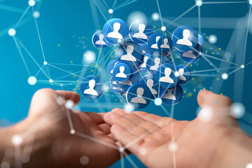 videoconference group of people talking in social network