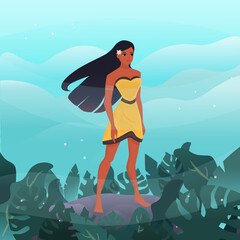 character design, girl in the jungle