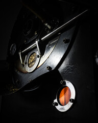 Vista inferior de tostador de café