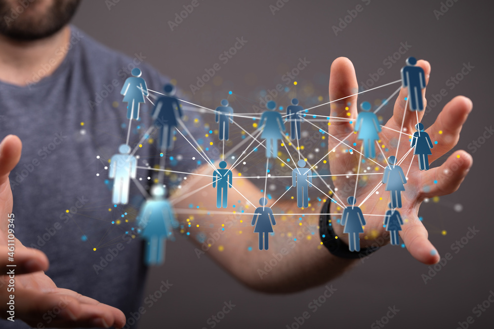 Aufkleber sphere network structure - abstract design connection design