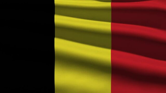 Waving flag of Belgium. Waving Belgian flag animation. Belgium country flag waving in the wind is a symbol of freedom and independence.