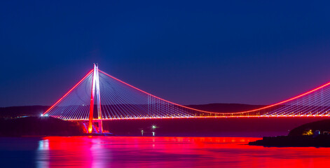 Fototapeta na wymiar Third Bridge at Istanbul, Yavuz Sultan Selim Bridge