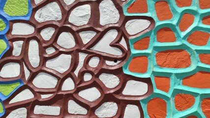 Photo of a wall painted in various colors in a tourist area in Cicalengka, Indonesia