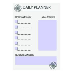 modern daily planner with blue elements - obrazy, fototapety, plakaty