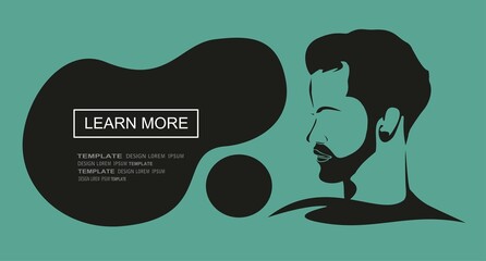 Portrait of young fashionable man. Hairstyle. Fashionable men's style