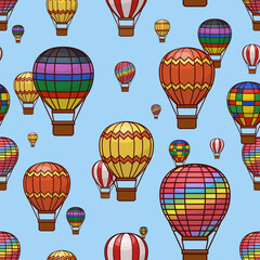 Hot Air balloon seamless pattern