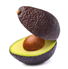 Delicious avocado fruit, isolated on white background
