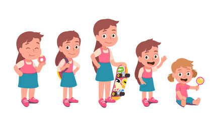 Fat, skinny, tall, short, toddler girls characters