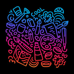 Neon doodle pattern