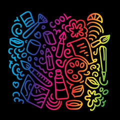 Hobbi doodle print, art poster