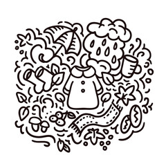 Autumn wearing hand drawn vector illustration