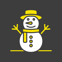 Christmas snowman vector icon. Winter sign