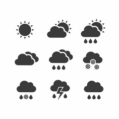 Set of weather web icons.