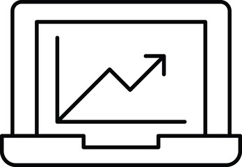 Monitoring Graph Isolated Vector icon which can easily modify or edit

