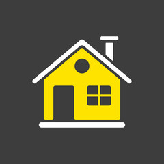 Fototapeta na wymiar Detailed winter house vector icon. Winter sign