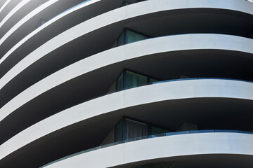 Abstract image of a modern building with rounded edges
