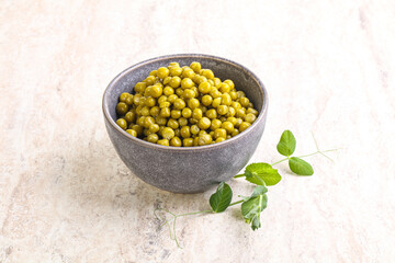 Marinated Green peas in the bowl