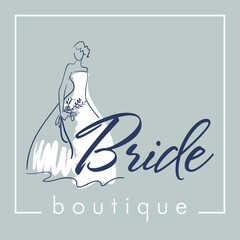 Fototapeta na wymiar invitation card with logo bride 