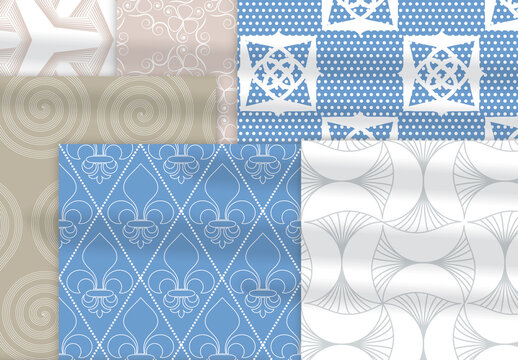 Pastel Colored Simple Geometric Seamless Pattern Collection
