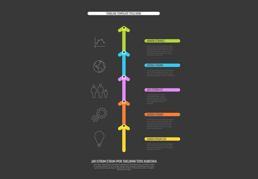 Vertical Dark Iinfographic Timeline Layout
