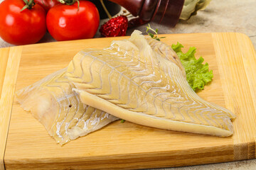 Raw cod fish for cooking